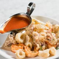 Fritto Misto · Calamari, shrimp, spicy marinara sauce.