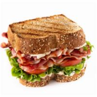 Classic Blt · Thick cut crispy bacon with lettuce, tomatoes, mayo on sourdough bread.