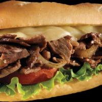Philly Cheese Steak  · Sirloin steak, Swiss cheese, Onion, Red & Green Pepper, Lettuce, Tomato, Mayo & ketchup.