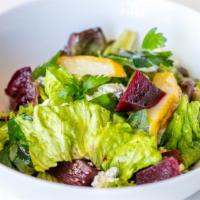 Red & Green Salad · Roasted Pear, Gorgonzola, Aged Balsamic Vinaigrette