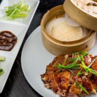 Peking Duck Dinner (For 2) · Whole Peking Duck, bao buns, mu shu pancakes, cucumber, scallions, Vegetable Fried Rice, Lar...