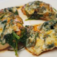 Grilled Chicken Spinach & Mozzarella · Topped with sauteed spinach & melted mozzarella cheese.