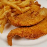 Fried Flounder · Served with fries.