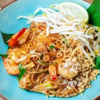 Pad Thai Noodle · Zenith Thai favorite: Stir fried thin noodles, eggs, radish, bean sprouts, scallions and gro...