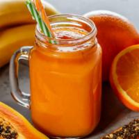 Fiesta Smoothie · Fresh smoothie made with Papaya, banana and orange juice.
