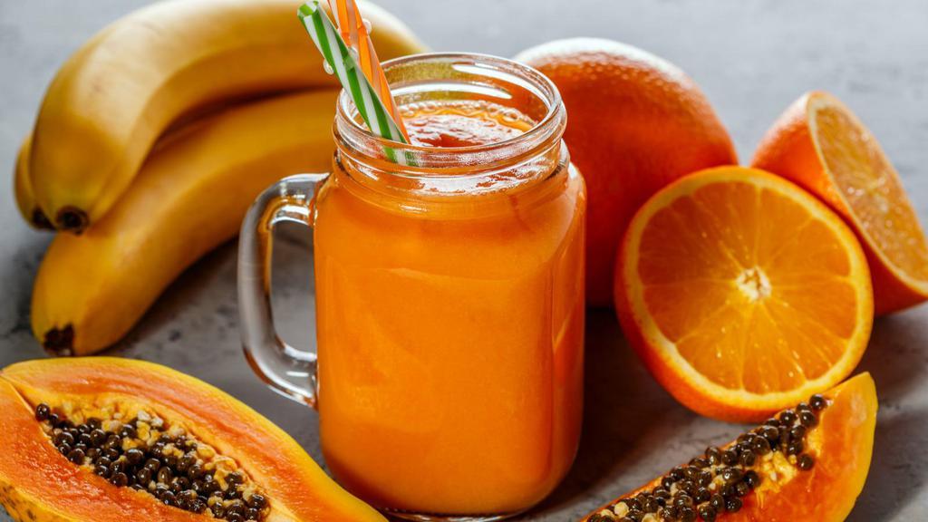 Fiesta Smoothie · Fresh smoothie made with Papaya, banana and orange juice.