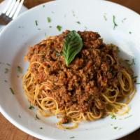 Spaghetti Bolognese · Our own homemade meat sauce.