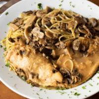 Chicken Marsala · Chicken cutlet sauteed with mushrooms, in our marsala wine sauce.
