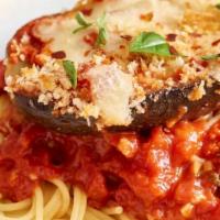 Eggplant Parmigiana · Baked with our tomato sauce and Mozzarella cheese.