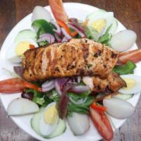 Grilled Salmon Nicoise Salad  · With grilled salmon.