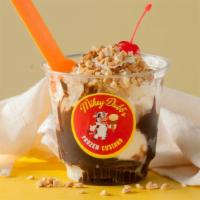 The Classic Sundae · Frozen custard covered with hot fudge and peanuts.