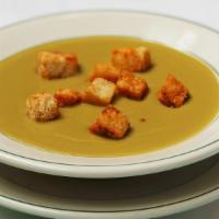 Wollensky'S Famous Pea Soup · don't miss Wollensky's famous pea soup with roasted croutons on top
