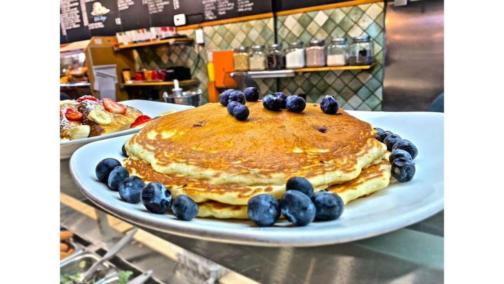 Blueberry Pancakes · Buttermilk pancakes filled w/blueberries