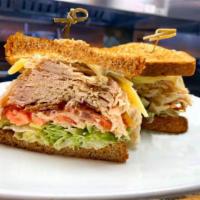 Turkey Club · Blt, swiss, mayo, on white toast.