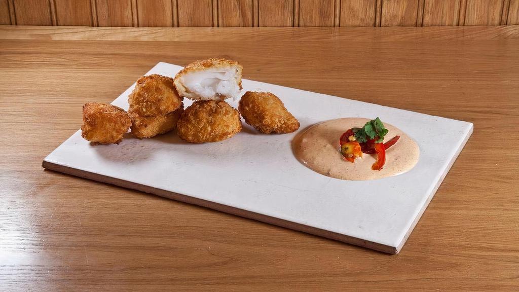 Cod Nuggets · golden breaded cod fish, side of cherry pepper mayo