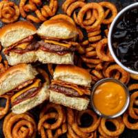 Bbq Bacon (4-Slider Combo) · The classic American pairing of sweet & tangy BBQ sauce and bacon on a bun. House BBQ, chedd...