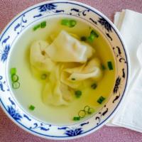 Wonton Soup · With crispy noodles.