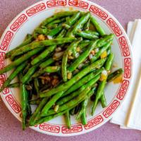 Sauteed String Bean · With white rice.