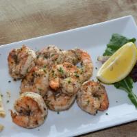 Shrimp Sticks · Jumbo shrimp, marinated and grilled. Served with pita.