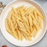 Penne Pasta Prodigy · Penne pasta with choice of sauce and toppings.