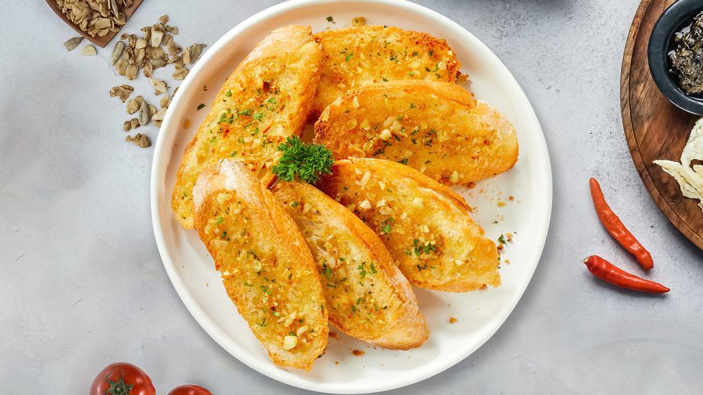 Great Garlic Bread · (Vegetarian) Housemade bread toasted and garnished with butter, garlic, and parsley.