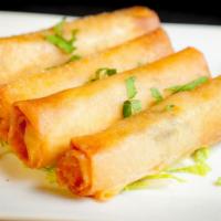 Borak · Vegetarian. Filo dough stuffed with a blend of cheeses and parsley.