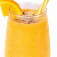 Sunny Day Smoothie · Carrot, orange, banana, and dry apricot.