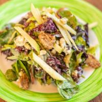 Tavern Salad · Mixed baby greens, green apples, caramelized pecans, dried cranberries, crumbled gorgonzola,...