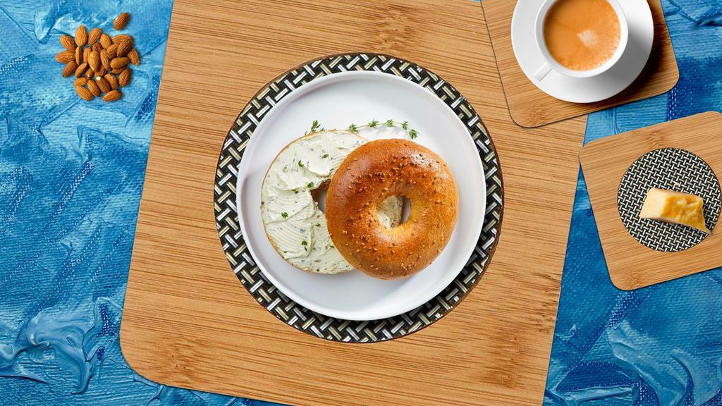 Bagel With Flavoured Cream Cheese · Get a wholesome toasted bagel with flavoured cream cheese.
