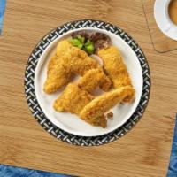 Chicken Tenders · 3 pcs Chicken tenders breaded and fried until golden brown.