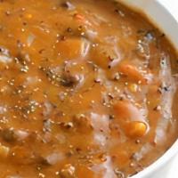Rj Side Sweet Potato, Quinoa & Black Bean Chili · A hearty blend of red quinoa, black beans, sweet potatoes, tomatoes and peppers finished wit...