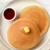 Classic Pancakes · Three fluffy house pancakes cooked with care and love.