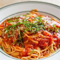 Spaghetti Bolognese · Italian rage (meat sauce) with tomato sauce & parmesan cheese.