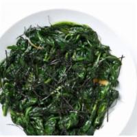 Sautéed Spinach · Served with garlic and oil.