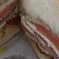 Italian Monster Sandwich · Prosciutto, salami, sopressata, mortadella, capocollo, cooked salami, pepperoni, rosemary ha...