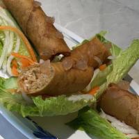 Spring Rolls / Chả Giò · Vegan option available. Ground pork, mixed with taro, shallots, onions, carrots, glass noodl...