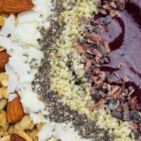 Acai Bowl · Blueberries, strawberries, banana, acai, and topped with house-made granola, coconut chips, ...