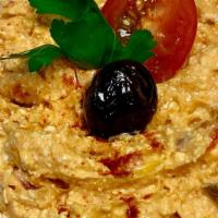 Spicy Feta · Spicy feta dip with sundry tomato, roasted pepper, dill, parsley, labne, garlic virgin olive...