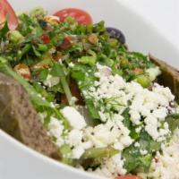 House Salad (Small) · Romaine hearts, spring mix, tomato, cucumber, bell pepper, feta cheese, bosphorus tabbuli an...