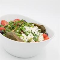 House Salad (Large) · Romaine hearts, spring mix, tomato, cucumber, bell pepper, feta cheese, bosphorus tabbuli an...