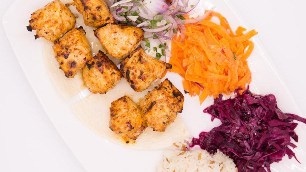Chicken Shish Kebab · Tender cubes of marinated in our chef's unique seasonings and char-grilled to perfection on skewers.