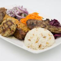 Mixed Grill · A combination of Chicken adana, chicken shish and lamb shish kebab & lamb chop.