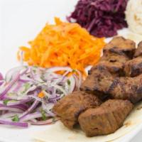 Lamb Shish Kebab · Tender cubes of lamb marinated in our chef's unique seasonings and char-grilled to perfectio...