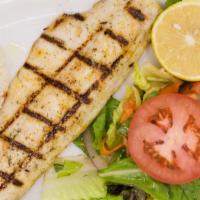 Lunch Branzino · Imported exotic flaky, sweet, white, Mediterranean sea bass, one piece of fillet served with...