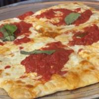 Grandma Pizza · Large. Plum Tomato Sauce, Mozzarella Cheese & olive oil