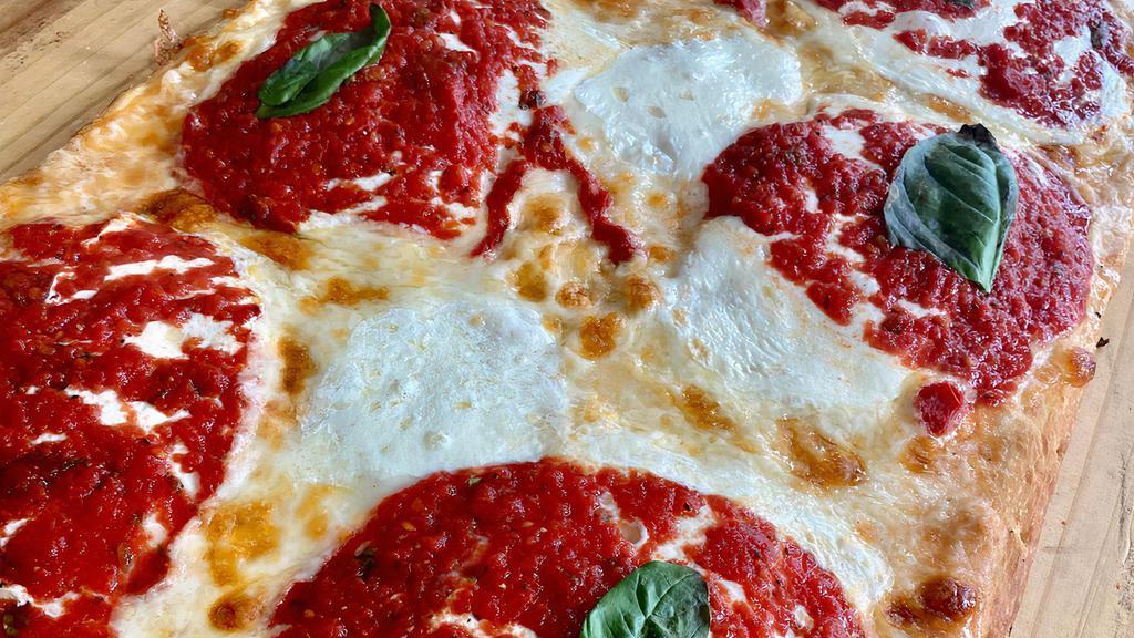 Sicilian Pizza · Large Thick,Square crust, with tomato sauce & fresh mozzarella