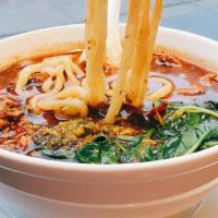 Spicy Beef Noodle Soup · Hot and spicy. Served with your choice of noodle.