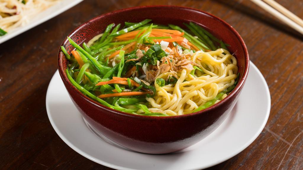 Mixed Vegetables Noodle Soup · Served with your choice of noodle.