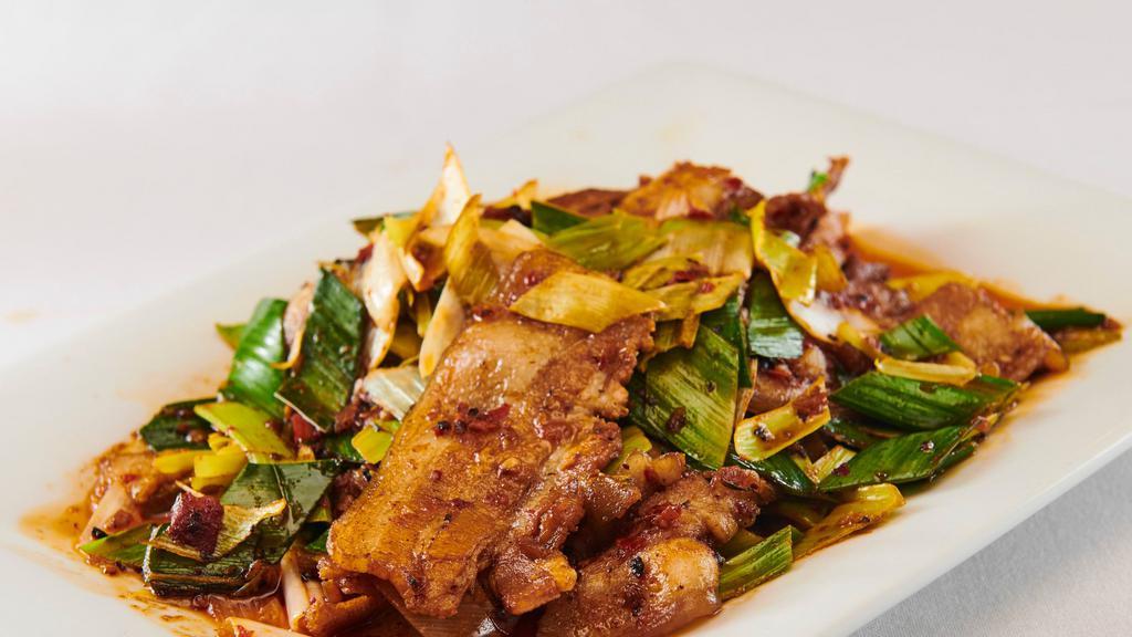 Double Sauteed Pork · Hot and spicy.