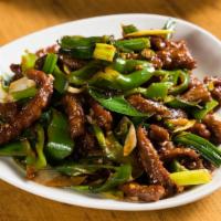 Shredded Beef With Fresh Hot Pepper · Hot and spicy.
